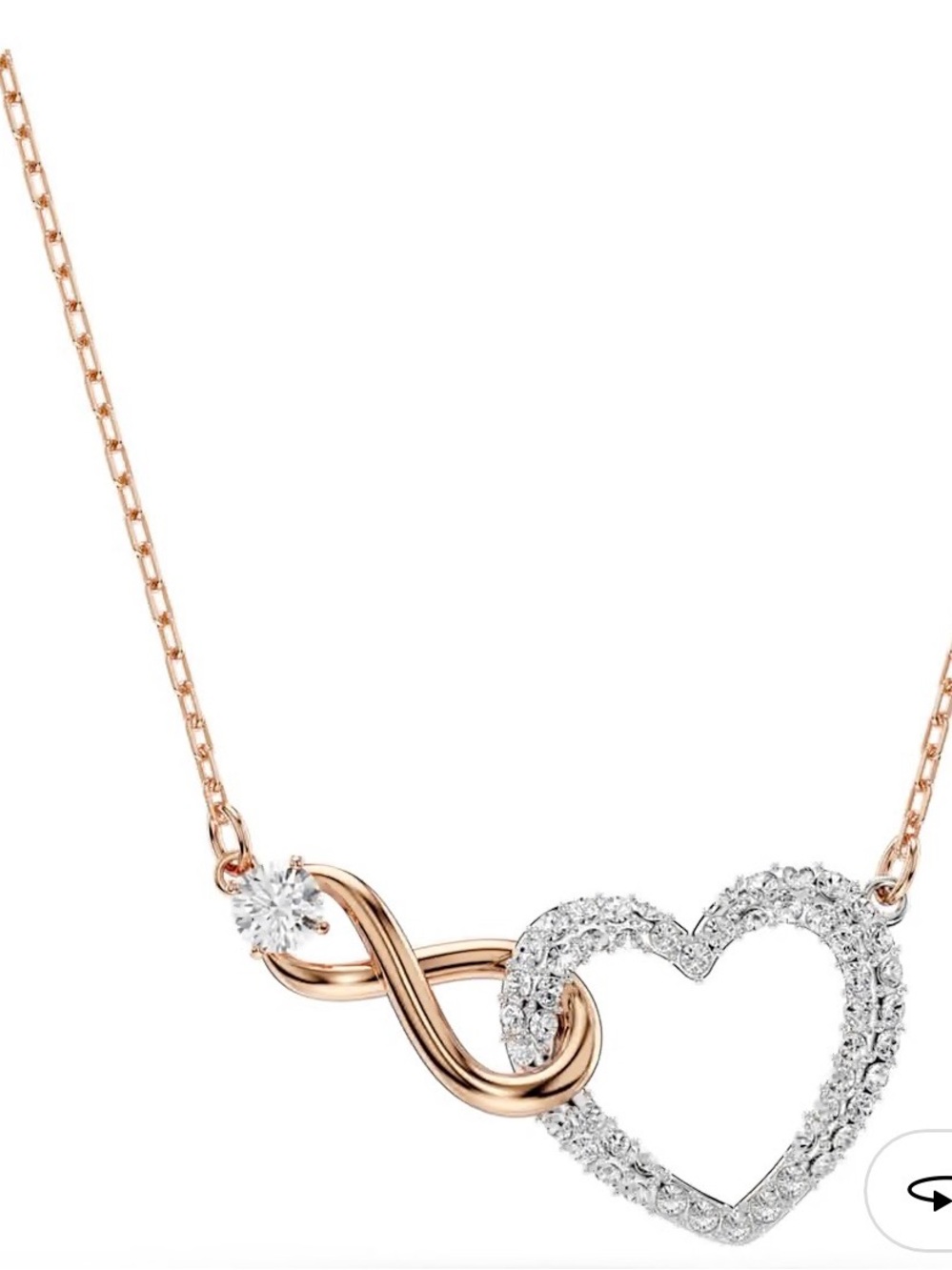 Swarovski Rose Gold Infinity Heart Necklace